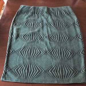 Geo print stretch pencil skirt